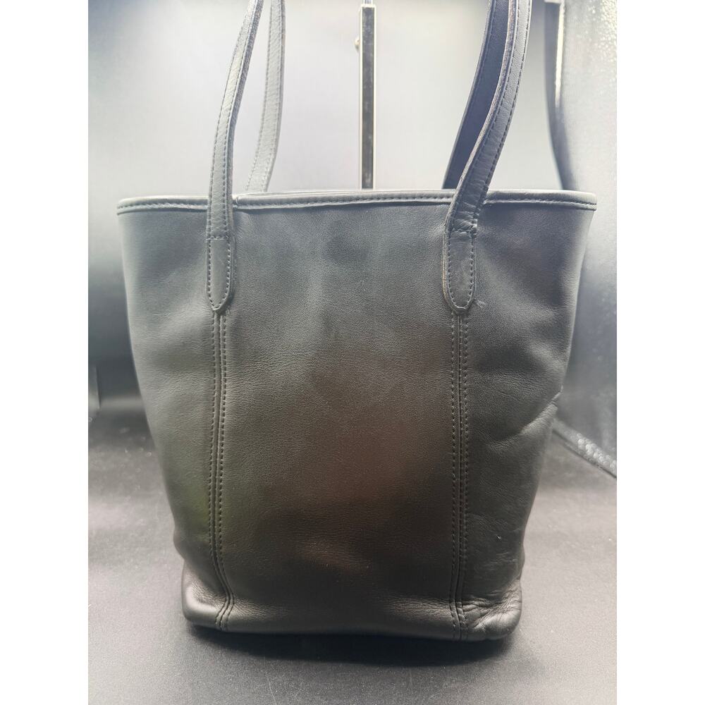 Vintage Coach Black Leather Lunch Tote Small Shoulder Bag Mexico - Picture 3 of 16